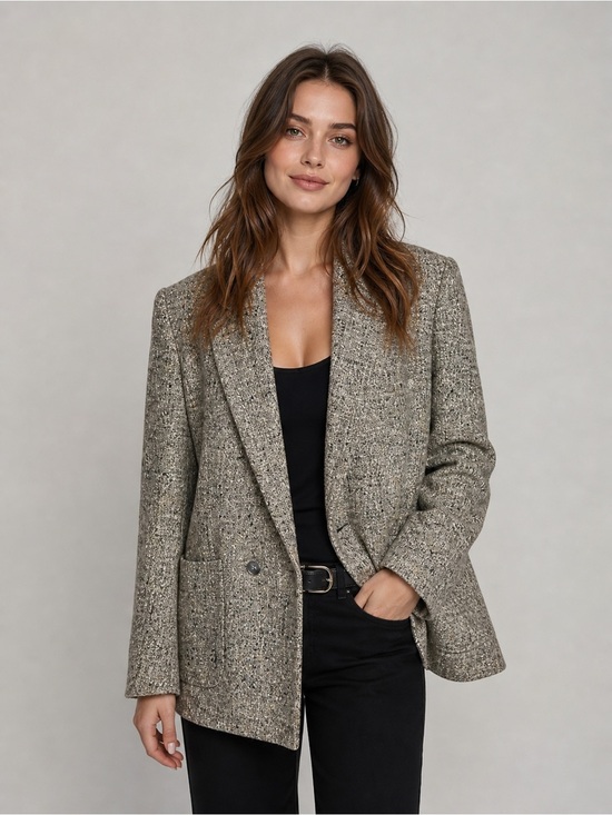 Jackets & Blazers - John Wanamaker Wool Silk Blend Tweed Blazer Women’s size 8
